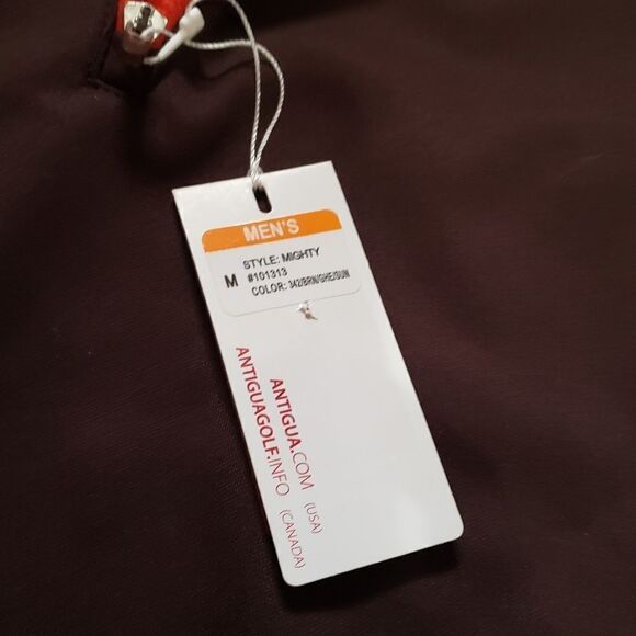 NWT ANTIGUA Mighty Brown Orange Half Zip Up Pullover Long Sleeve Top MEDIUM - Picture 10 of 10